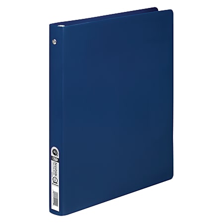 Wilson Jones® Flexible Accohide® Poly 3-Ring Binder, 1/2" Round Rings, Dark Blue