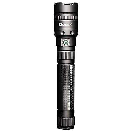 Dorcy Pro 44W LED Rechargeable Water-Resistant Flashlight With Power Bank, 1”H x 1”W x 6-13/16”L, Gray