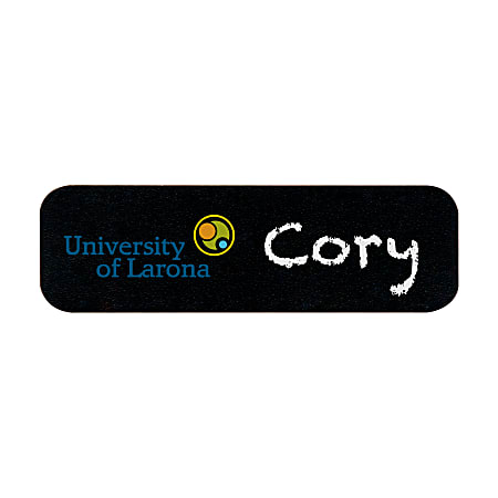 Custom Printed Full Color Reusable Rectangle Plastic Chalkboard Name Badge/Tag, 1" x 3"