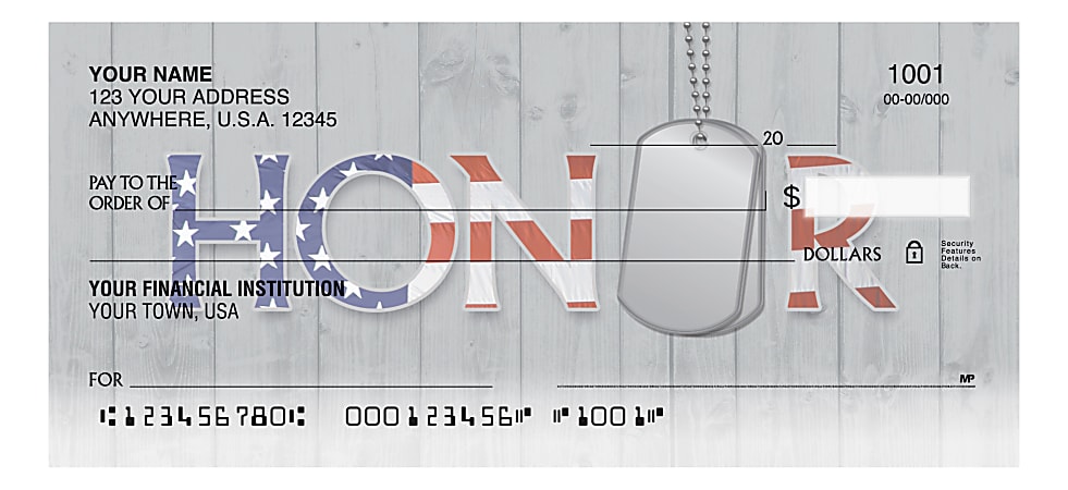 Custom Personal Wallet Checks, 6" x 2-3/4", Singles, Heroes, Box Of 120 Checks
