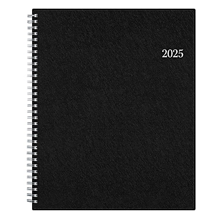 2025 Blue Sky Passages Weekly/Monthly Planning Calendar, 8-1/2” x 11”, Solid Black Crossgrain, January To December