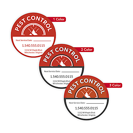 Custom Printed Outdoor Weatherproof 1-, 2- Or 3-Color Labels And Stickers, 2-1/2" Circle, Box Of 250 Labels