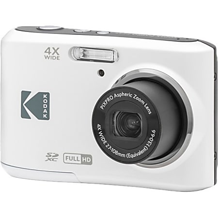Kodak PIXPRO FZ45 16.4 Megapixel Compact Camera - White - 1/2.3" CMOS Sensor - 2.7"LCD - 4x Optical Zoom - FZ45WH