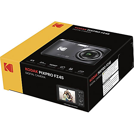 Kodak PIXPRO FZ45 16.4 Megapixel Compact Camera - White - 1/2.3" CMOS Sensor - 2.7"LCD - 4x Optical Zoom - 6x Digital Zoom - Digital (IS) - 4608 x 3456 Image - 1920 x 1080 Video - Full HD Recording - HD Movie Mode