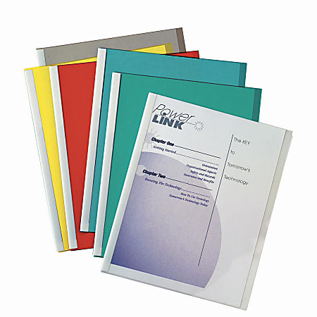 C-Line® Report Covers With Binding Bars, 8 1/2" x 11", Assorted Colors, Box Of 50