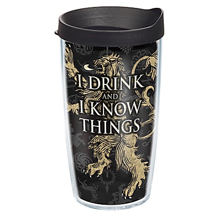 Tervis Game Of Thrones Tumbler With Lid, House Lannister, 16 Oz, Clear