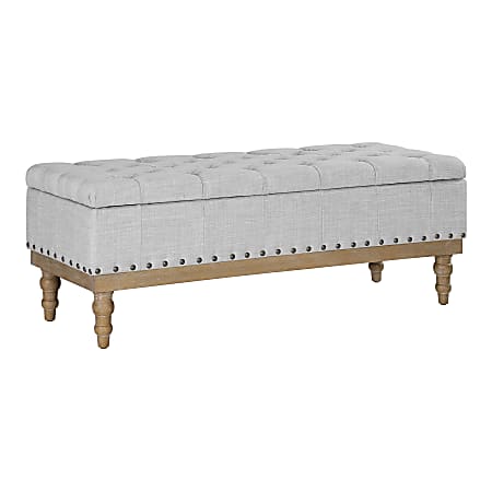 Office Star Landis Wood Storage Bench, Dove Gray