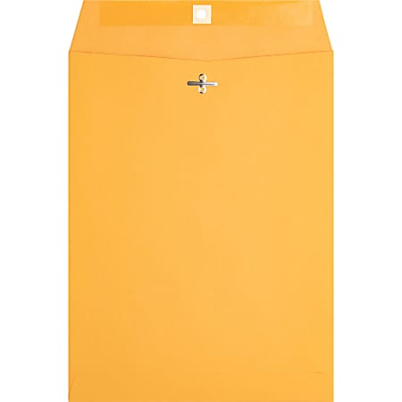 Business Source Heavy-duty Clasp Envelopes - Clasp - #90 - 9" Width x 12" Length - 28 lb - Clasp - Kraft - Kraft - 100 / Box