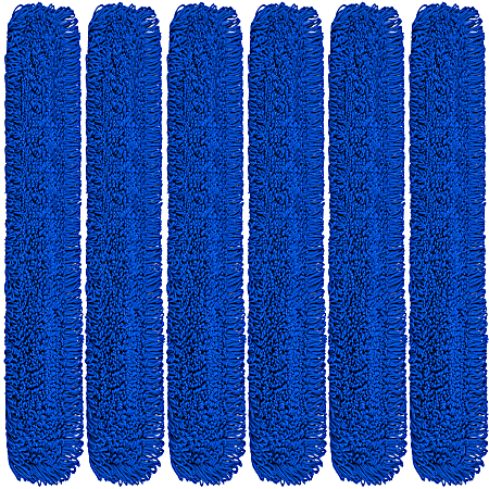 Gritt Commercial Microfiber Looped Dust Mop Pad Head, 60", Blue, Pack Of 6 Pad Heads