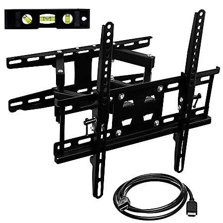 Mount-It! Full Motion Dual Arm 55” TV Wall Mount with Extension, 3-1/4”H x 6-1/4”W x 17-1/2”D, Black