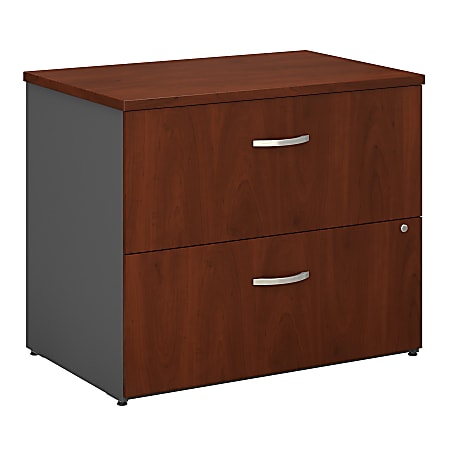 Bush Business Furniture Series C Components 35-2/3"W x 23-3/10"D Lateral 2-Drawer File Cabinet, Hansen Cherry/Graphite Gray, Standard Delivery