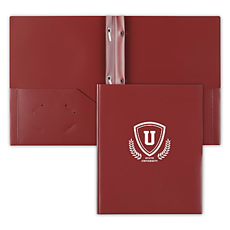 Custom 1-Color Heavy Satin Poly 3-Prong 2-Pocket Presentation Folders, Assorted Colors, 9-3/8” X 11-3/8”, Box Of 60