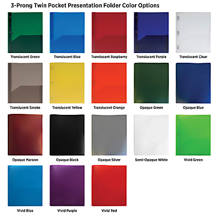 Custom 1 Color Heavy Satin Poly 3 Prong 2 Pocket Presentation Folders ...