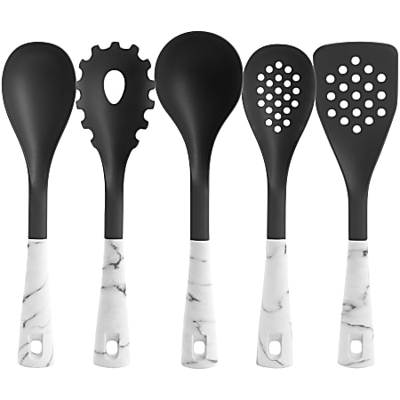 Oster 5-Piece Nylon Kitchen Tool Set, White Marble