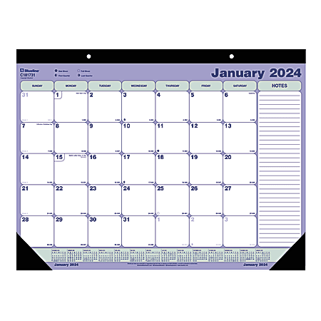 2024 Blueline Monthly Desk Pad Calendar 22 x 17 January To December
