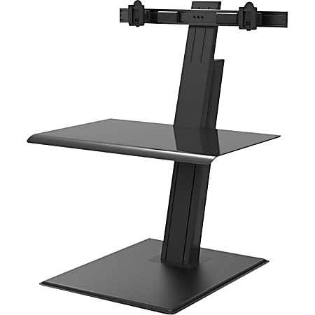 Humanscale Quickstand Eco, Dual, Monitor, Black - 70 lb Load Capacity - 28.1" Height x 28" Width x 29.2" Depth - Freestanding - Black