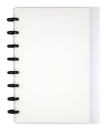 TUL® Discbound Notebook, Junior Size, Poly Cover, 60 Sheets, Clear