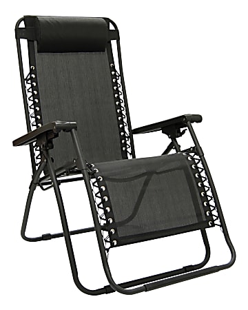 Creative Outdoor Zero Gravity Single-Seat Folding Chair, Black