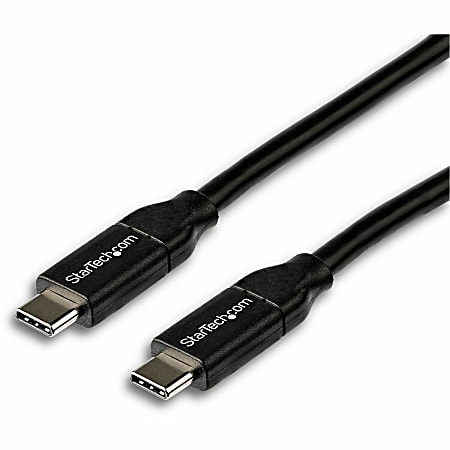 StarTech.com USB-C to USB-C Cable w/ 5A PD - M/M - 2 m (6 ft.) - USB 2.0 - USB-IF Certified - 6.60 ft USB Data Transfer Cable  - USB2C5C2M