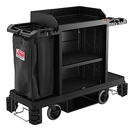 Suncast Commercial Housekeeping Cart, Premium, 49-3/4" x 24", Black