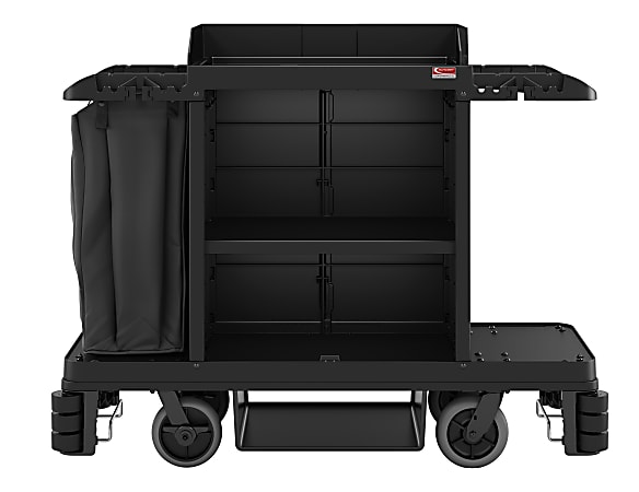 Suncast Commercial Premium Housekeeping Cart Partially Assembled 49 34 H x  24 W x 62 18 D Black - Office Depot