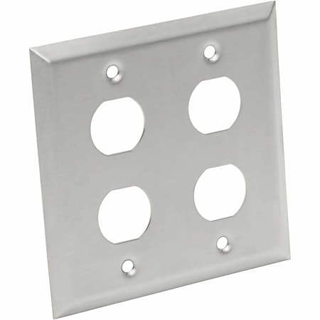 Eaton Tripp Lite Series RJ45 Bulkhead Wall Plate 4 Cutouts Industrial Metal Single Gang - Faceplate - N206FP04IND