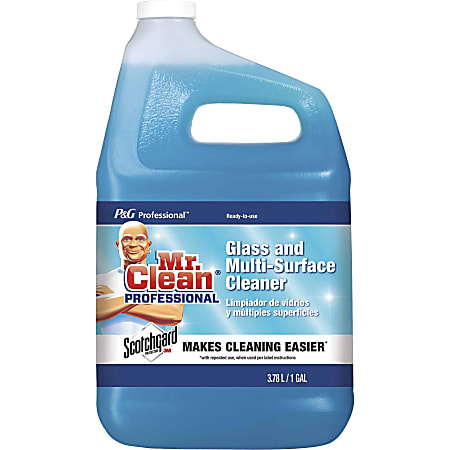 Mr. Clean Glass and Multi-Surface Cleaner with Scotchgard - Liquid - 128 fl oz (4 quart) - 1 Each - Blue