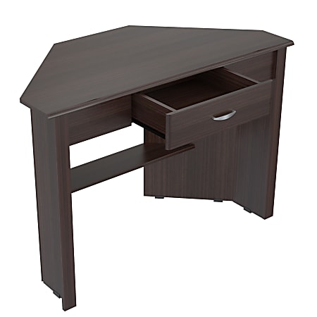 Inval Escapade Contemporary Corner Writing Desk, Espresso