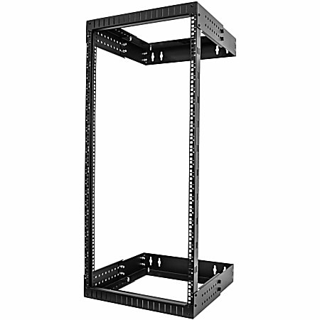 StarTech.com 24U 19" Wall Mount Network Rack, Adjustable Depth 12-20" 2 Post Open Frame Server Room Rack for AV/Data/ IT Communication/Computer Equipment/Switch with Cage Nuts & Screws