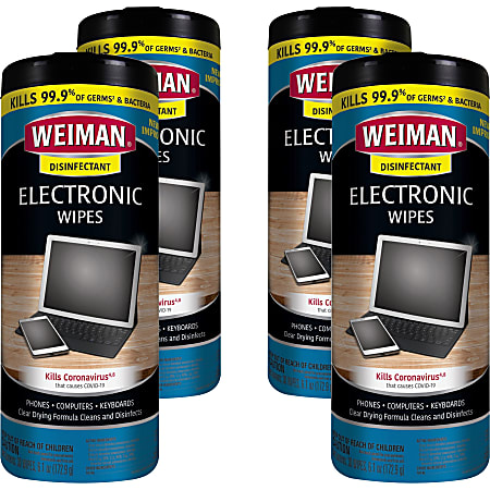Weiman E-Tronic Wipes - For TV, Keyboard, Monitor, Notebook, Smartphone, Tablet, Electronics, Plasma Display, LCD - 93ACT