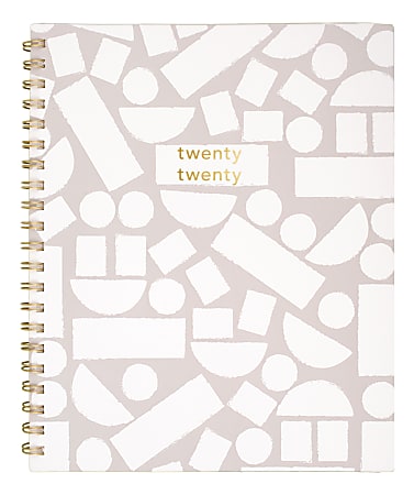 Cambridge® Knot And Bow Geo Block 8-1/2" x 11" Weekly/Monthly Planner, Gray/White, January to December 2020, 5294-905