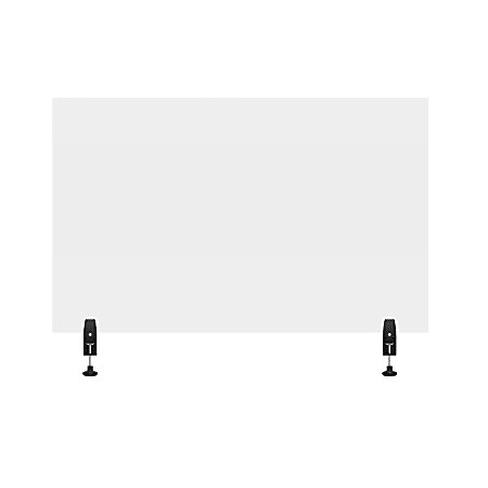 LUX Reclaim Acrylic Clamp-On Sneeze Guard Desk Divider, 30" x 48", Clear