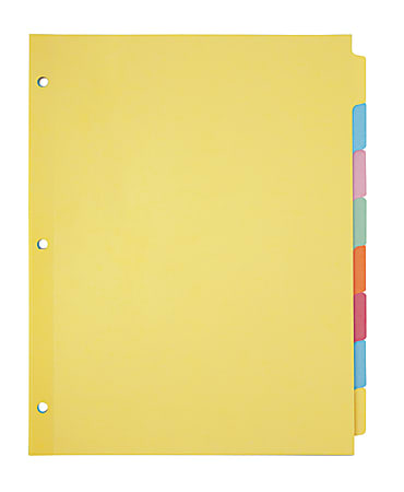 Office Depot® Brand Plain Dividers With Write-On Tabs, Multicolor, 8-Tab