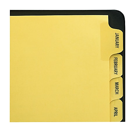 Avery&reg; Preprinted Laminated Tab Dividers, Gold Reinforced Binding Edge, Jan-Dec Tabs, 8 1/2" x 11", 1 Set