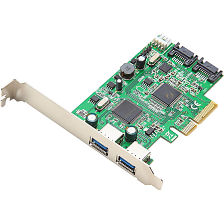 SYBA Multimedia PCI-e 2.0 to USB 3.0 and SATA 6Gbps Combo Card - PCI Express 2.0 x4 - Plug-in Card - 2 USB Port(s) - 2 SATA Port(s) - 2 USB 3.0 Port(s)