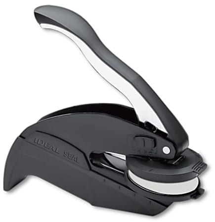 Custom Ideal® Designer/Monogram, 2 In 1 Lightweight Pocket & Desk Embosser Seal, Round, 1-5/8" Diameter