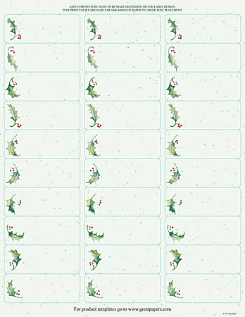 Great Papers!® Holiday Address Labels, 903724, Holly Bunch, 1
