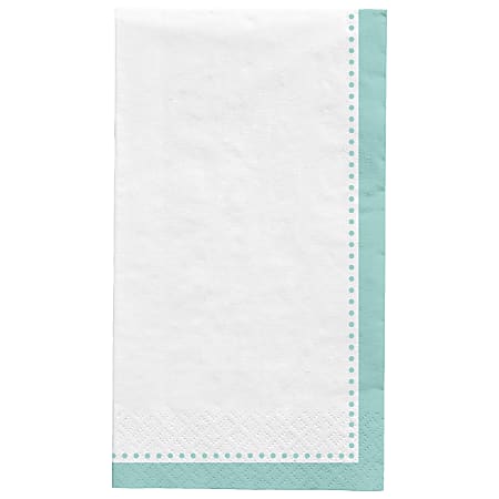 Amscan Premium Buffet Napkins, 7-3/4" x 4-1/2", Robin's Egg Blue