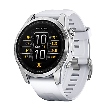 Garmin epix Pro (Gen 2) Standard Edition Smartwatch with 42 mm Case, Whitestone/Silver