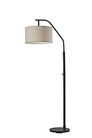 Adesso® Simplee Max Floor Lamp, 66"H, Oatmeal Shade/Black Base