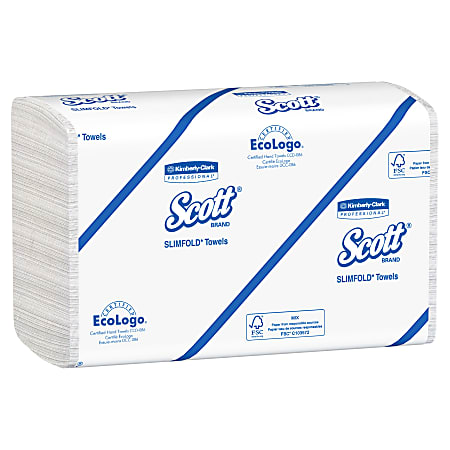 Scott® SlimFold Towels, 7 1/2" x 11 3/5", 110 Towels Per Pack, Case Of 24 Packs