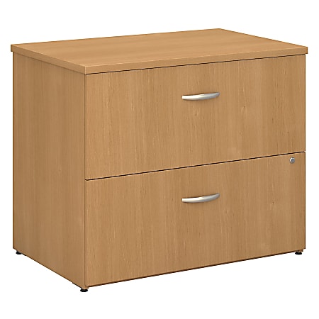 Bush Business Furniture Components 35-2/3"W Lateral 2-Drawer File Cabinet, Light Oak/Light Oak, Standard Delivery