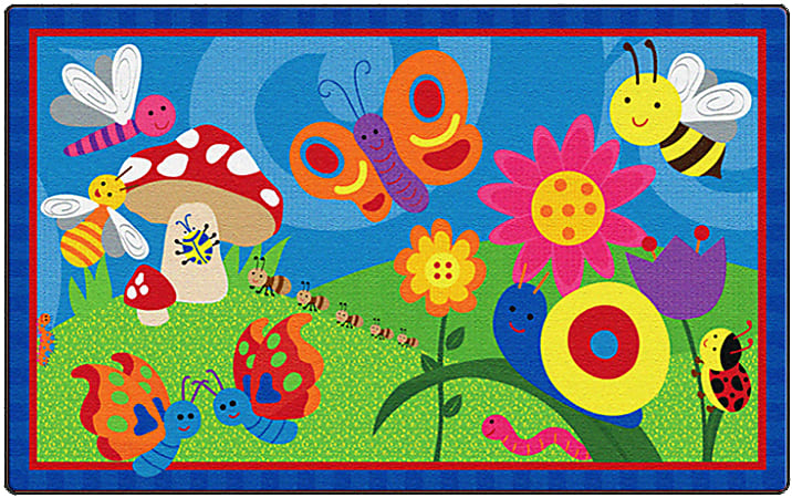 Flagship Carpets Cutie Bugs Rug, Rectangle, 3' x 5', Multicolor