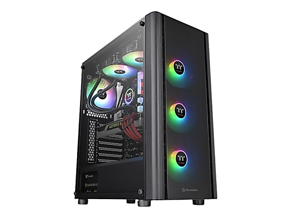 Thermaltake V Series V250 TG ARGB - Tower - ATX - windowed side panel (tempered glass) - no power supply (PS/2) - black - USB/Audio