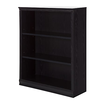 South Shore Morgan 3-Shelf Bookcase, Black Oak