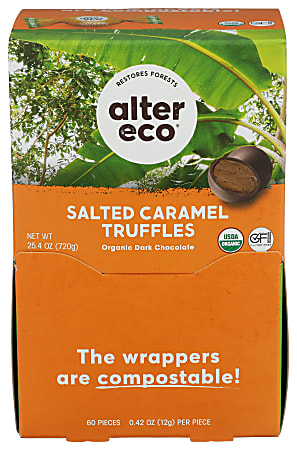 Alter Eco Organic Truffles, Salted Caramel, 0.42 Oz, Total Qty 60