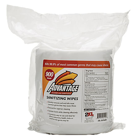 Advantage™ 2XL Sanitizing Wipes, Unscented, Pack Of 900