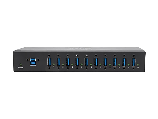 Eaton Tripp Lite series 10-Port Industrial-Grade USB 3.0 SuperSpeed Hub - 20 kV ESD Immunity, Iron Housing, Mountable - U360010IND