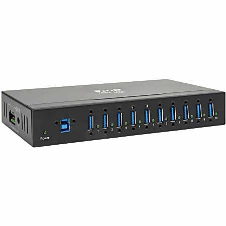 Eaton Tripp Lite series 10-Port Industrial-Grade USB 3.0 SuperSpeed Hub - 20 kV ESD Immunity, Iron Housing, Mountable - U360010IND