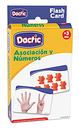 Dactic Number Association Flash Cards, 5" x 3-7/16", Set Of 56 Flash Cards